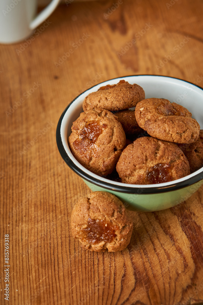 A bowl with pepas cookies on a table A bowl with pepas cookies on a table