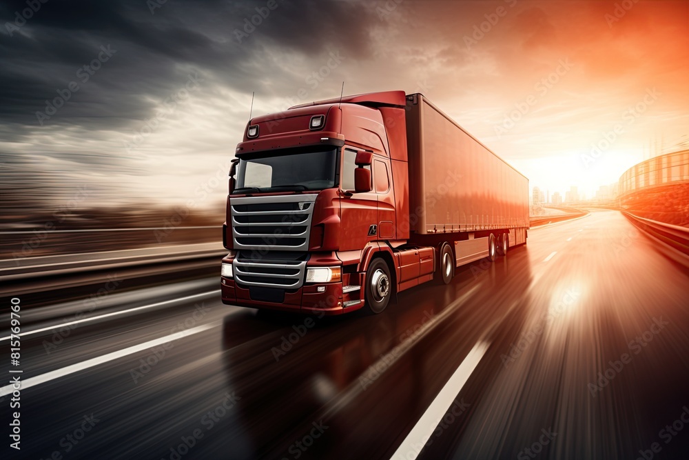 Truck on the road. Ai generative Truck on the road. Ai generative