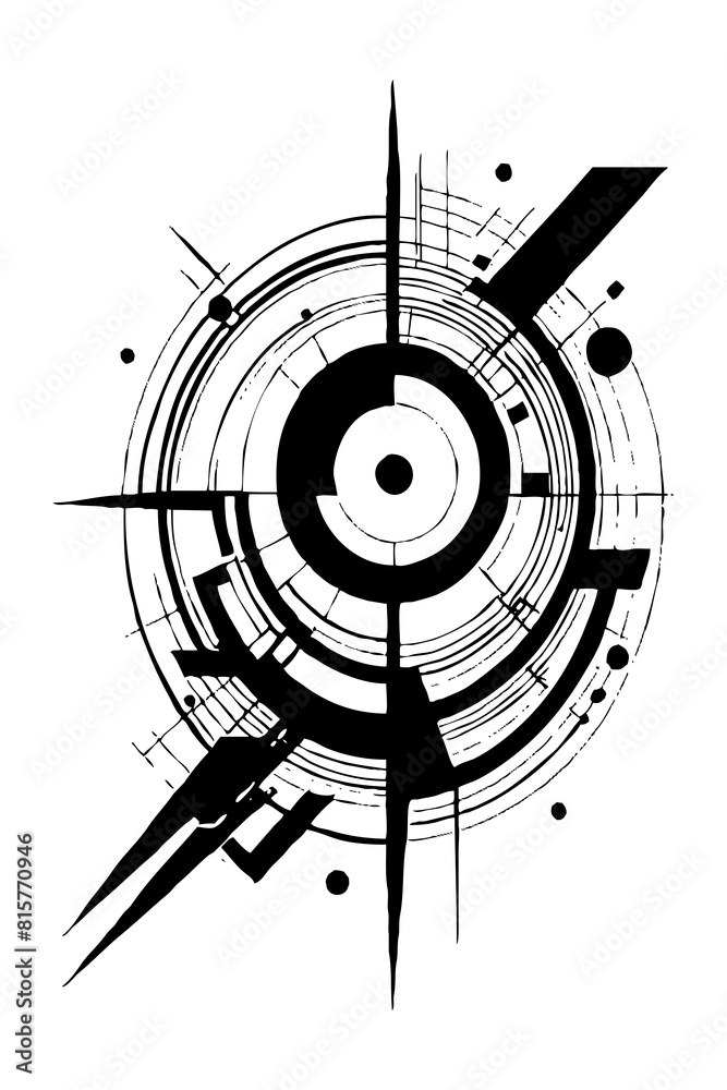 Black and white pattern. Minimalist illustration for printing. Geometric background design, abstract cover templates, for tattoos. Generated by Ai Black and white pattern. Minimalist illustration for printing. Geometric background design, abstract cover templates, for tattoos. Generated by Ai