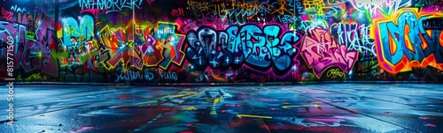 Graffiti covered wall with a lot of different colors and designs