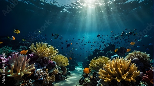 Explore the vibrant depths of the ocean with stunning photographs of underwater landscapes, showcasing the diverse and colorful marine life that inhabits it photo
