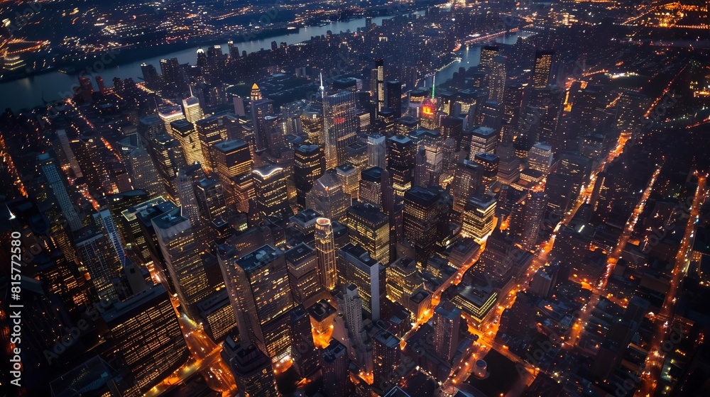 New York City from above, a beautiful sight to behold.