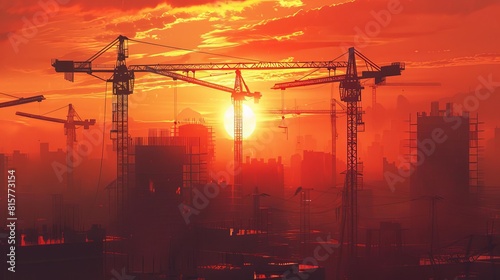 The construction of a new city is underway photo
