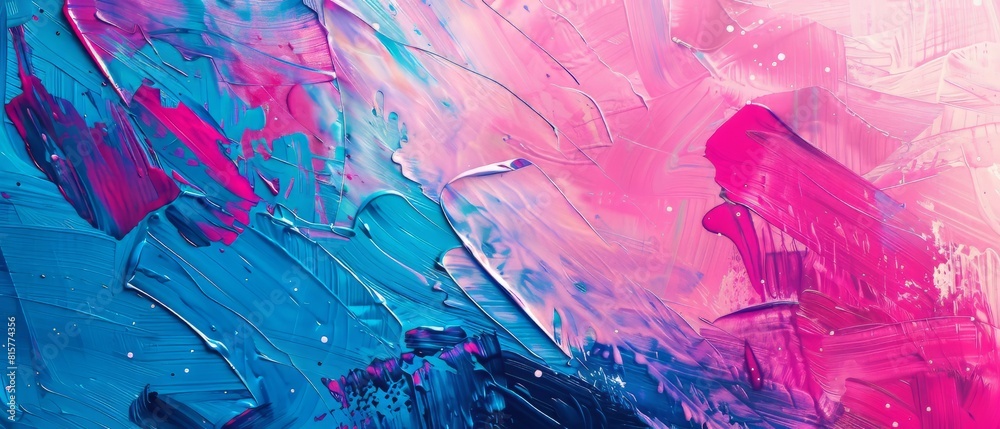 Colorful abstract painting with shades of blue and pink. Colorful abstract painting with shades of blue and pink.