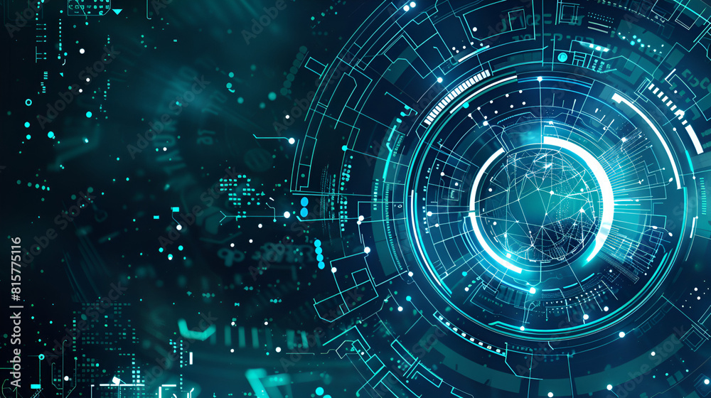 Fototapeta premium Abstract technology blue background ,generative ai