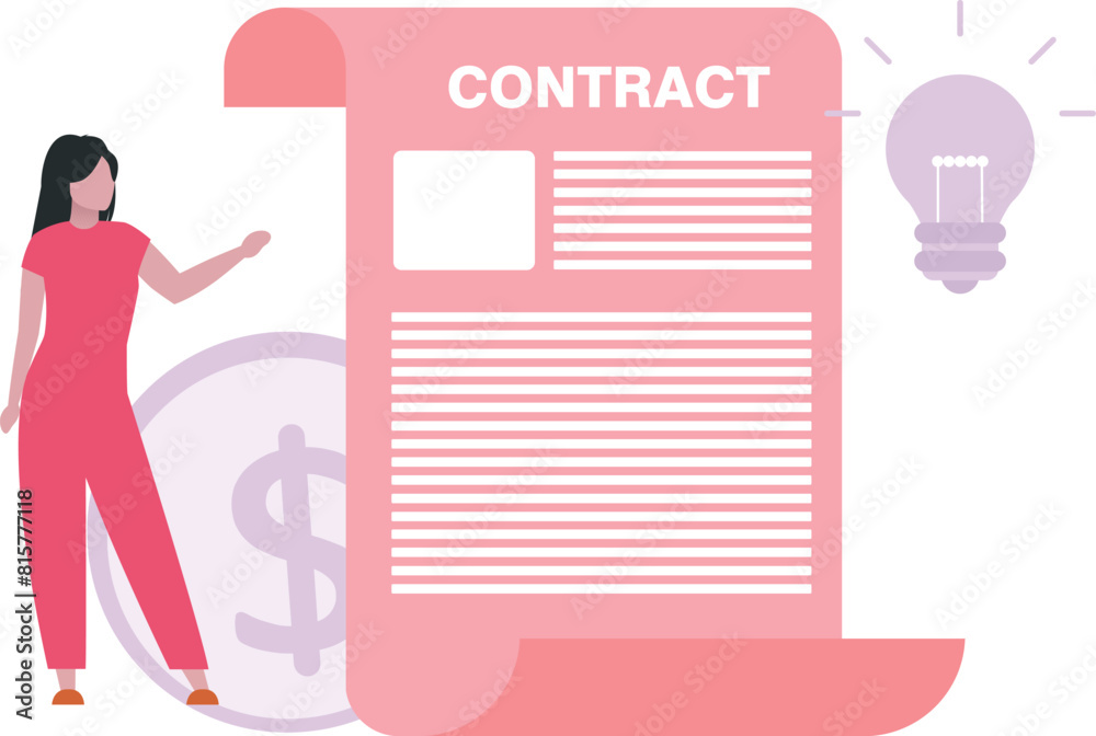 The girl has an idea for a contract. The girl has an idea for a contract.