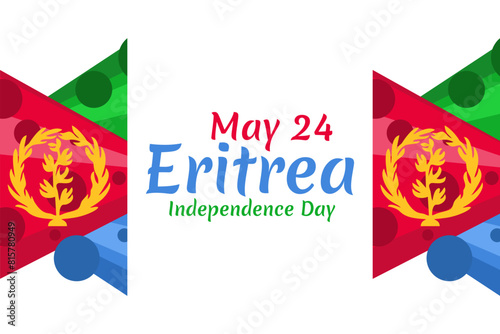 May 24, Independence Day of Eritrea vector illustration. Suitable for greeting card, poster and banner.