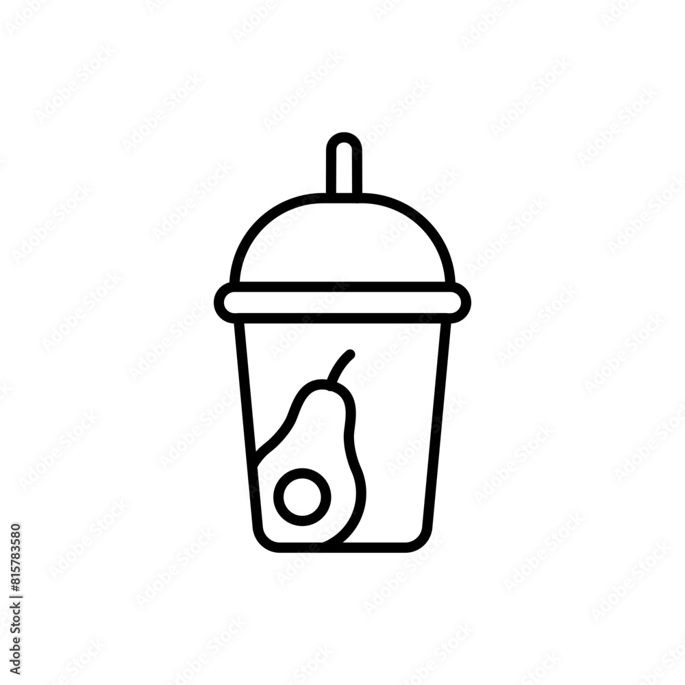 Avocado juice outline icons, minimalist vector illustration ,simple transparent graphic element .Isolated on white background Avocado juice outline icons, minimalist vector illustration ,simple transparent graphic element .Isolated on white background