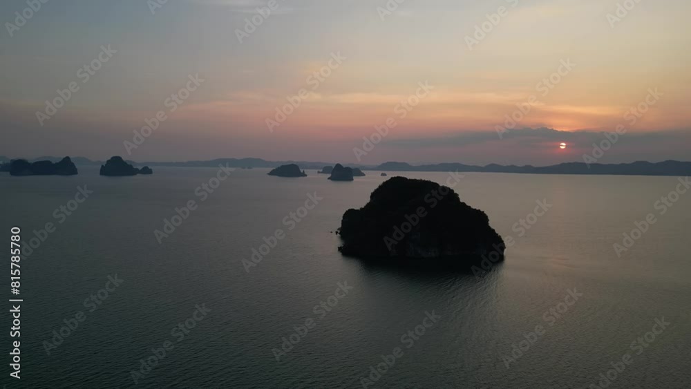 Aerial view sunrise scene of mangrove forest in Phang Nga province Thailand at sunrise, Krabi Aerial view sunrise scene of mangrove forest in Phang Nga province Thailand at sunrise, Krabi