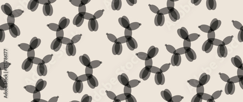 Vector seamless illustration. A set of balloons in the shape of an animal on a light background. Perfect for gift wrapping.