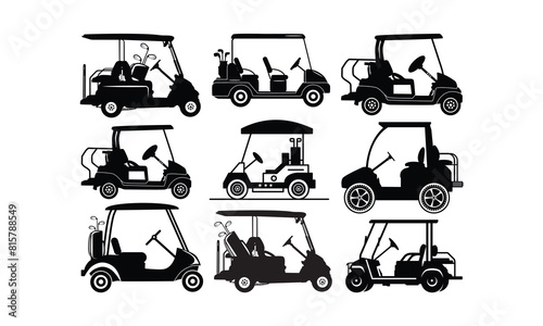 Golf cart  Vector bundle, Baby Penguin Clipart, Silhouette, Vector, icons, illustration, design.