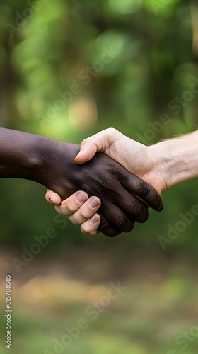 Black and white handshake.