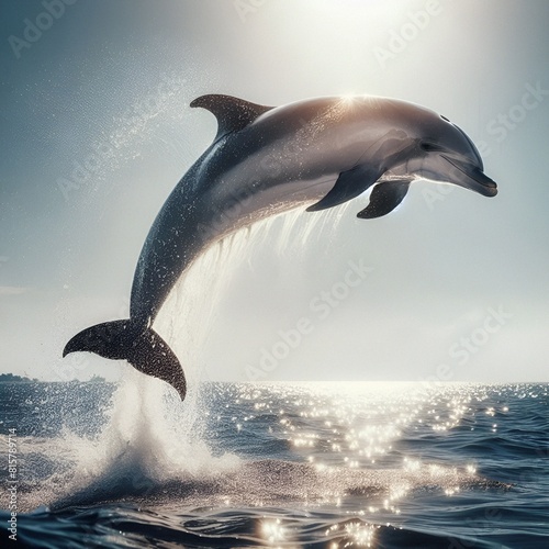 Precioso delfín saltando en el mar.