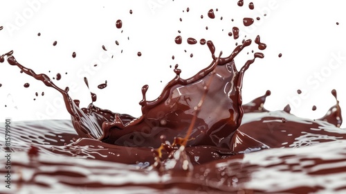 Isolated Chocolate Splash on White Background with Clipping Path