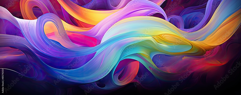 A colorful painting with a blue and yellow swirl. The painting is abstract and has a lot of different colors A colorful painting with a blue and yellow swirl. The painting is abstract and has a lot of different colors