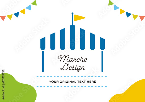 サマーイベント背景　フリーマケット用テントのバナーイラスト