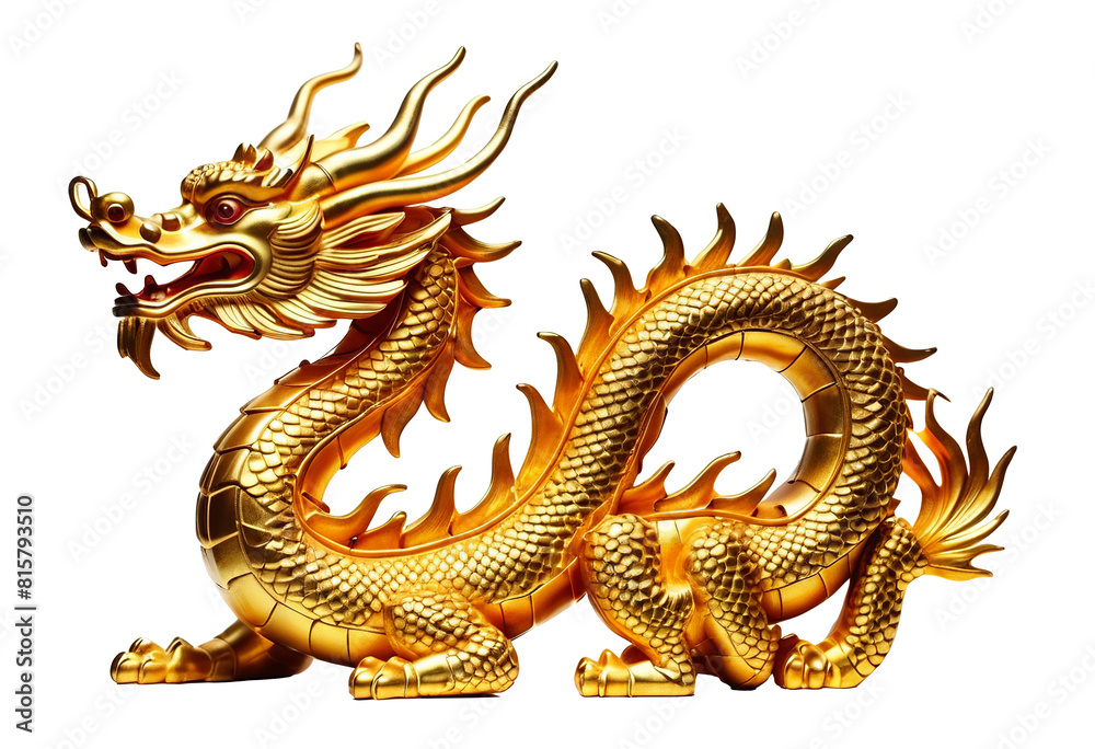 Fototapeta premium Dragon Motif in Traditional Art: Golden Dragon