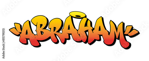 Abraham name in graffiti style. Vector illustration.