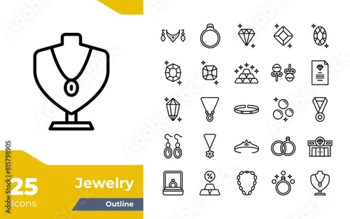 Jewelry Outline Icons