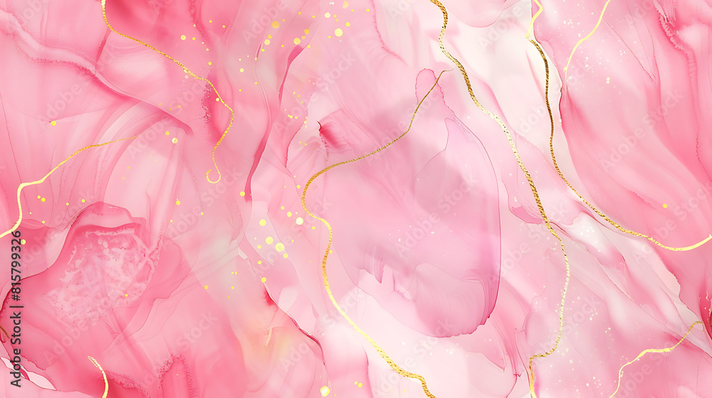 Rich pink / rose Liquid Watercolor with Golden Lines - Seamless tile. Endless and repeat print. Rich pink / rose Liquid Watercolor with Golden Lines - Seamless tile. Endless and repeat print.