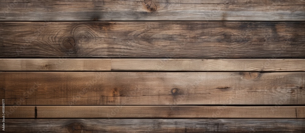 Naklejka premium An aged wooden wall displaying a close up of vintage planks The background is composed of weathered panels showcasing its natural texture Copy space image