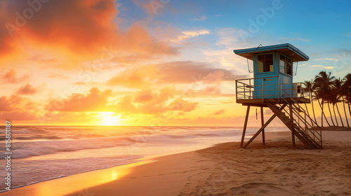 Punta Cana sunrise over Caribbean beach © riaz