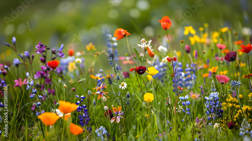 Captivating Medley of Wildflowers in a Lush Meadow