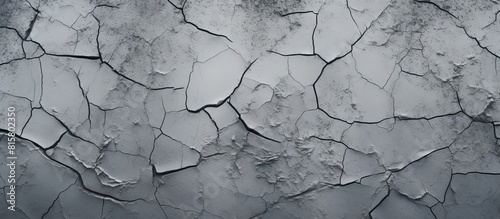 Cracked concrete texture on the floor provides a background for a copy space image
