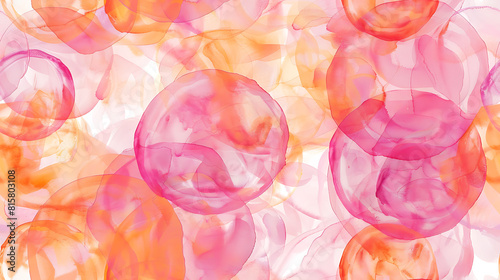 Abstract soft pink and orange Watercolor Circles Pattern- Seamless tile. Endless and repeat print.
