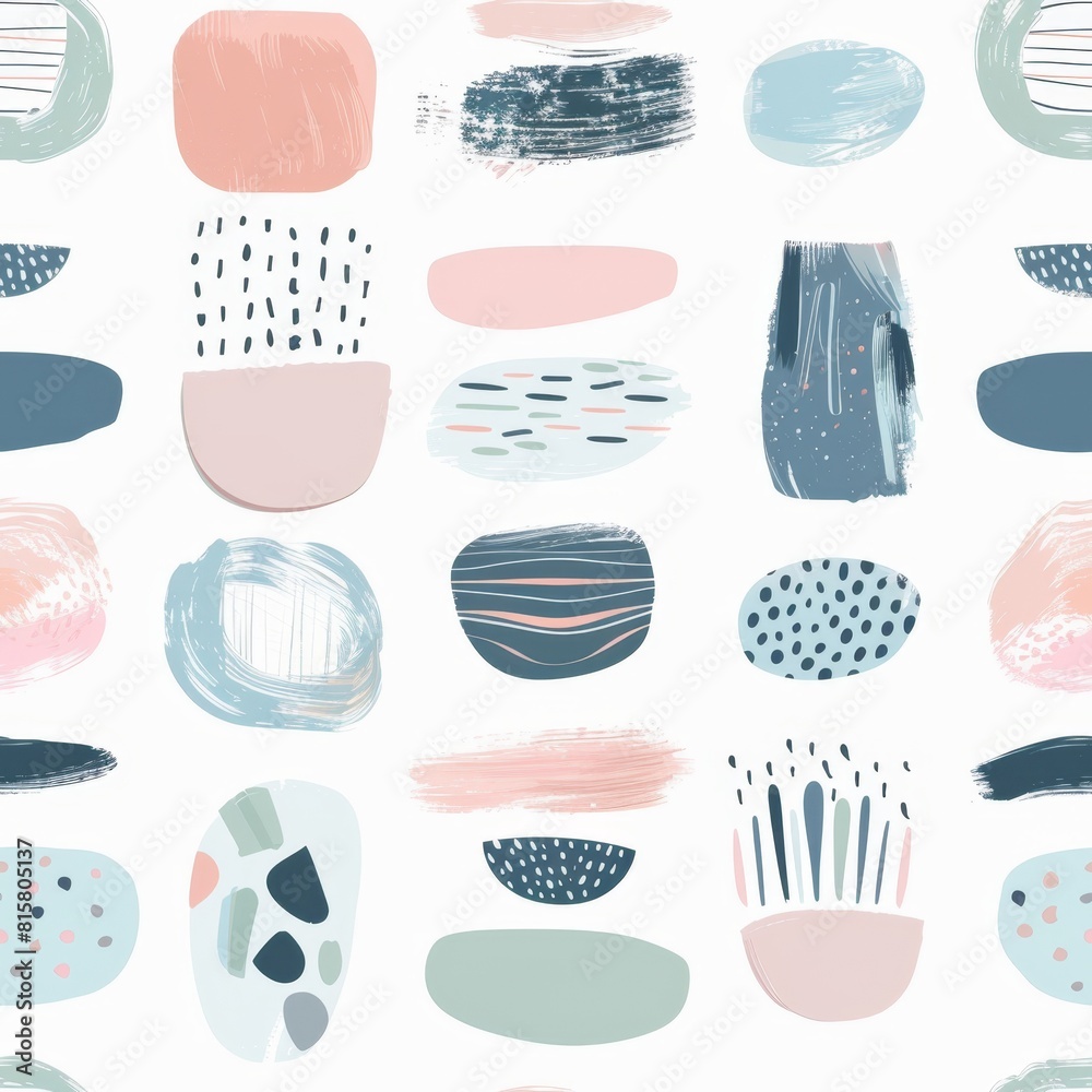 Abstract Pastel Brush Strokes and Geometric Shapes Pattern Abstract Pastel Brush Strokes and Geometric Shapes Pattern