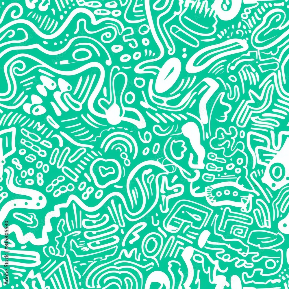 Abstract Green and White Organic Shapes Pattern Design Abstract Green and White Organic Shapes Pattern Design