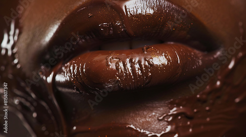 Chocolaty lips photo