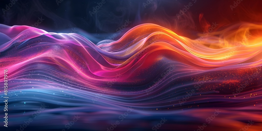 Intense Swirling Waves of Vibrant Luminous Energy in a Futuristic Digital Setting Intense Swirling Waves of Vibrant Luminous Energy in a Futuristic Digital Setting