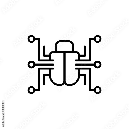 Malware outline icons, minimalist vector illustration ,simple transparent graphic element .Isolated on white background