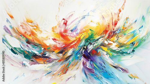 Bright abstract painting on white background