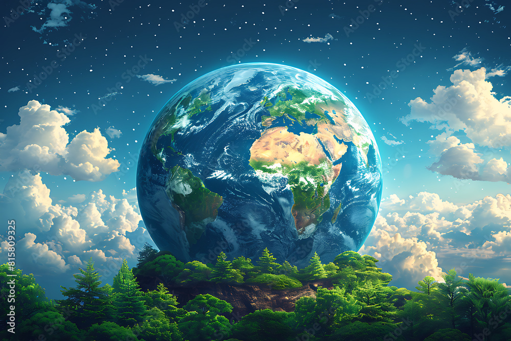 A blue and green eco Earth globe symbolizing environmental world protection, highlighting the importance of sustainability and ecological conservation efforts A blue and green eco Earth globe symbolizing environmental world protection, highlighting the importance of sustainability and ecological conservation efforts