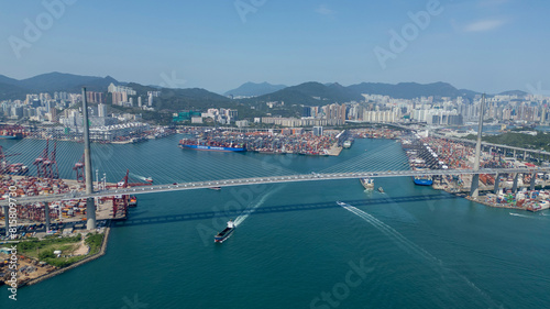 2024 May 15,Hong Kong.Aerial view of Kwai Tsing Container Terminals. photo