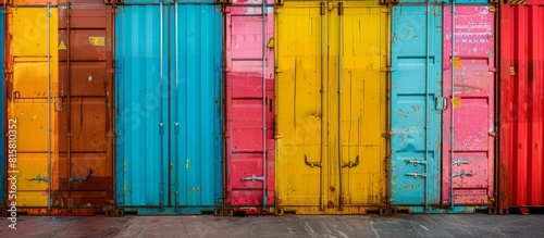 Rows of Vibrant Shipping Containers in the Transport Business