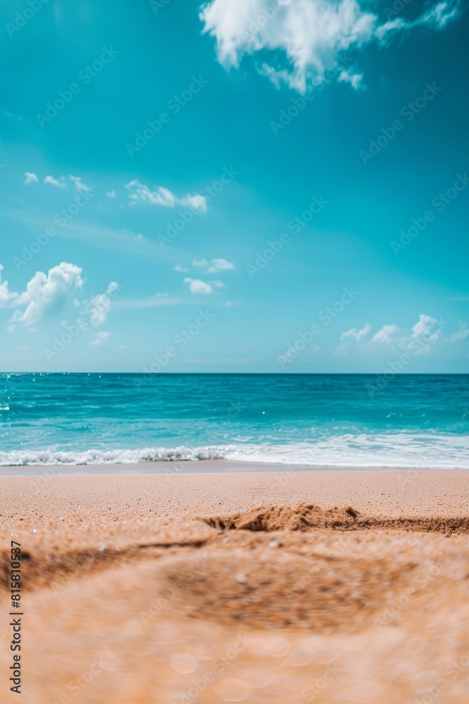 sandy beach and blue water, vertical sandy beach and blue water, vertical