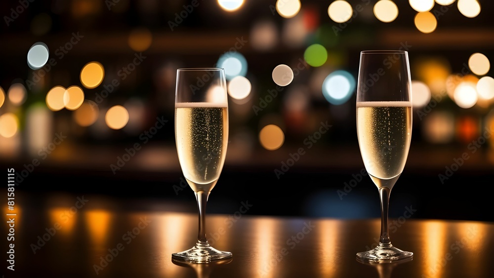 scenic view of champagne glasses scenic view of champagne glasses