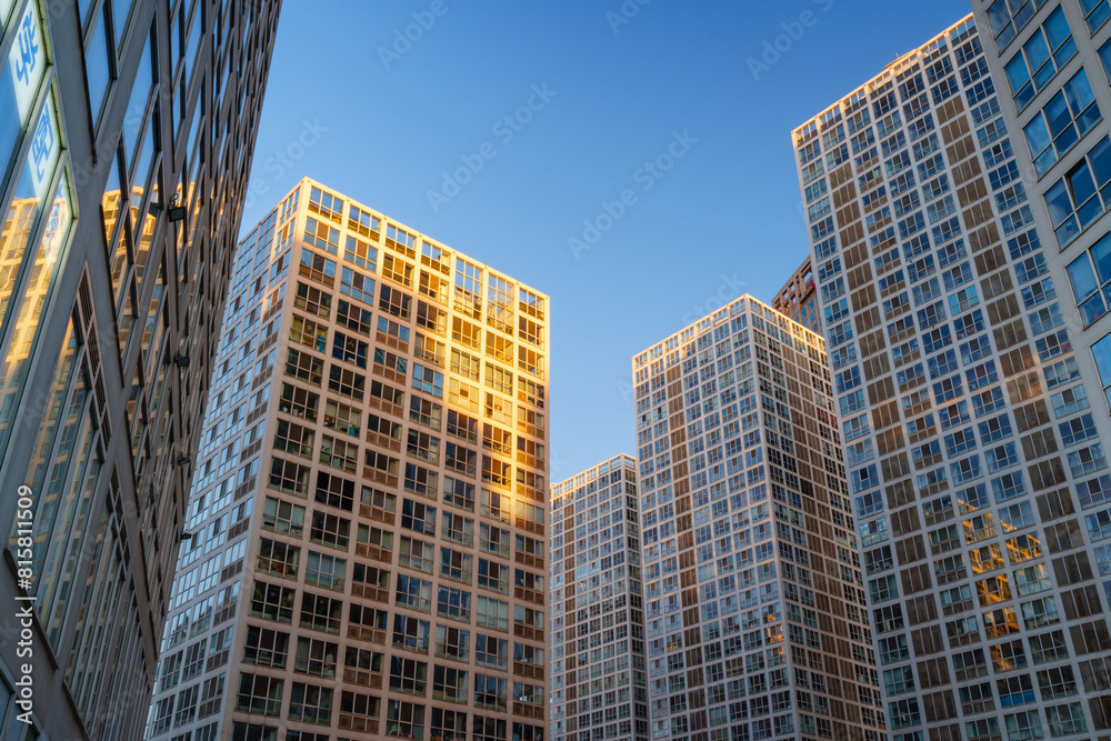 Naklejka premium Street View at Morning in Beijing CBD Area
