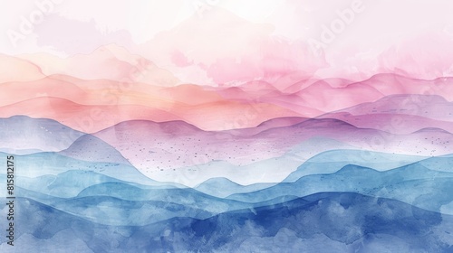 Abstract watercolor landscape background. Colorful texture backdrop.