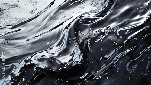Black and white photo of a viscous liquid.