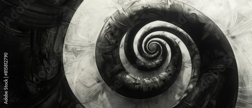 Black and white spiral. photo