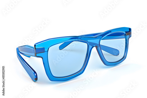 3d Glasses with Blue Frames isolated on white background
