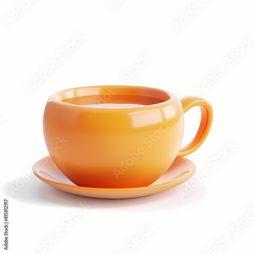 Cute tea icon, 3D render, white background, generative AI