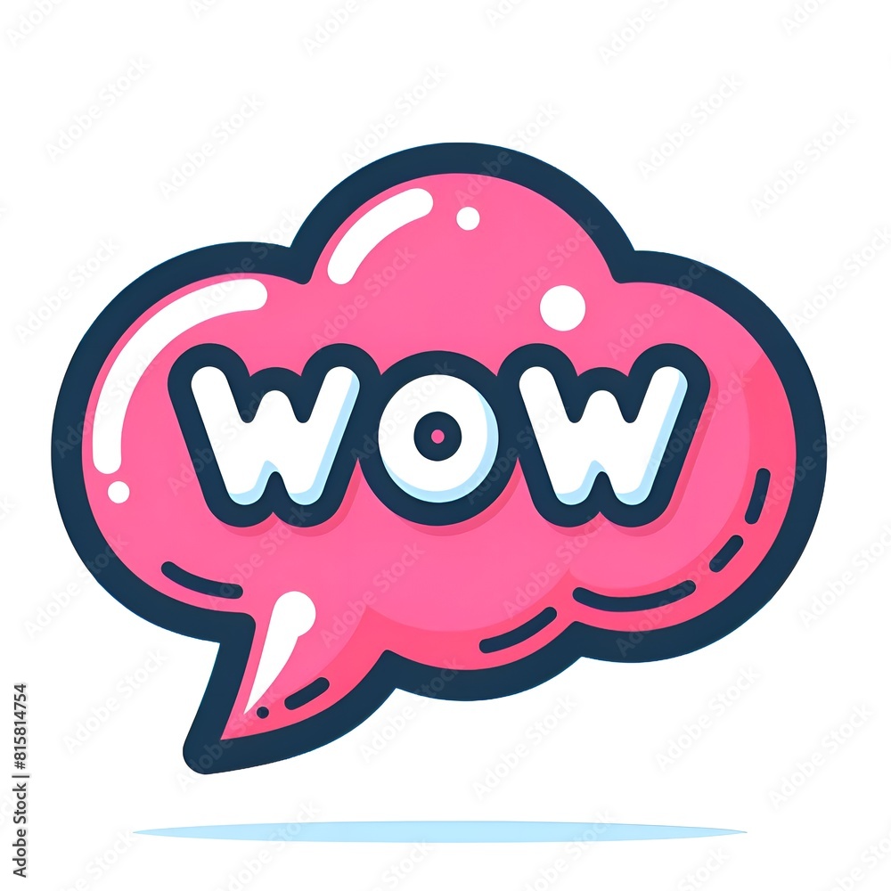Speech bubble with the text Wow, flat colors Speech bubble with the text Wow, flat colors