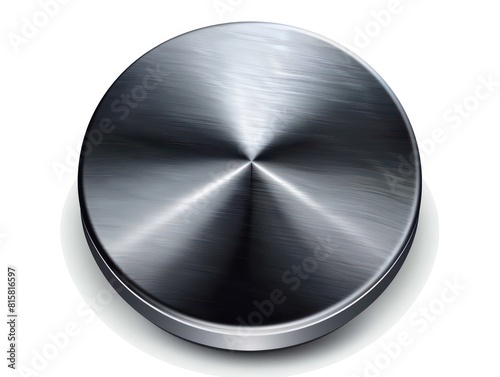  round metal texture icon, dark black gradient, white background