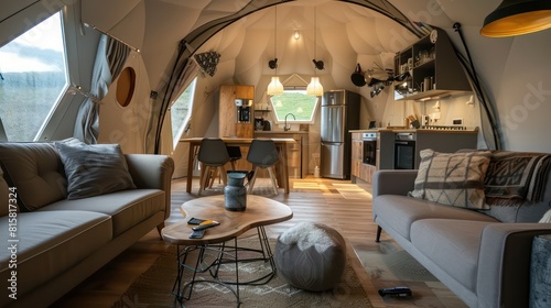 glamping dome in a campsite