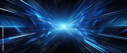 A blue and white image of a road with a blue sky in the background